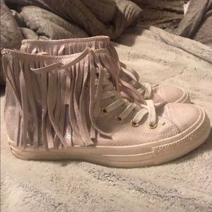 High top converse with fringe
